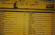 La Cigale menu