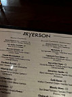 The Ryerson menu