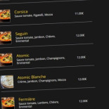 Pizz'Atomic Cardápio