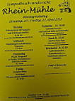 Restaurant Rhein-Mühle menu