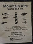 Mountain Aire Seafood Steaks menu