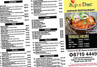 Sip N Dine Indian menu