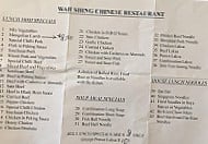Wah Shing Chinese menu