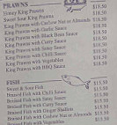 North Garden Chinese Restaurant menu