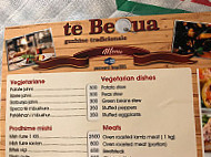 Te Becqua menu