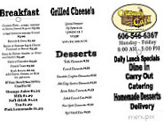 Oldway Cafe menu