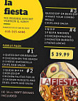 La Fiesta Mexican menu