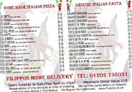 Filippo's menu