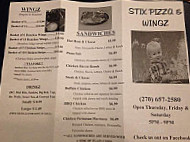 Stix Pizza Wingz menu