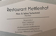 Restaurant Mettlenhof menu