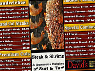 David's Steakhouse Buffet menu