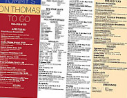 Tommy's On Thomas menu