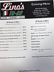 Lino's North menu