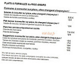 Riso Amaro menu