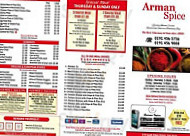 Arman Spice In Tyne Dock menu