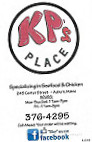 Kp's Place menu