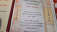 Tre Amici menu