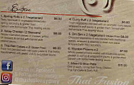 Thai Fusion menu