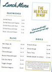 Heritage Diner menu