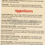 Friendly's Cardápio