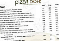 Pizza D'oh! menu