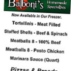 Balboni Bakery menu