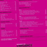 L'influence Cardápio