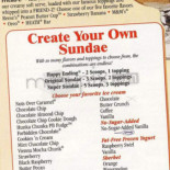 Friendly's Cardápio