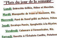 Brasserie la Dominante menu