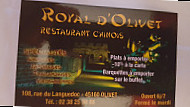 Royal d'Olivet menu