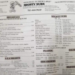 Mighty Subs Cardápio