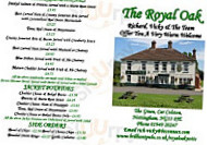 The Royal Oak menu