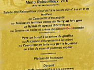 Auberge des Rabouilleux menu
