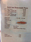 Drift-inn Pasty Kitchen menu