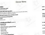 Southern Cross Yacht Club menu