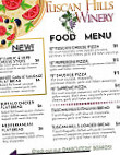 Tuscan Hills Winery menu