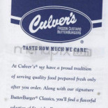 Culver's Cardápio