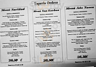 Taperia Ordesa menu