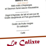 Le Calixte Cardápio