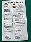 Twilliger's menu