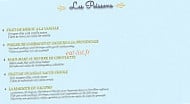 Le Calypso menu