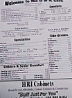 D R Cafe menu
