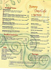 Sunny Day Cafe menu