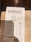 Sakana Sushi menu