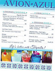 Avion Azul menu