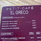 Petit-cafe El Greco menu