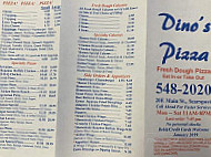 Dino's Pizza menu