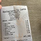 Es Canto menu