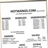 Hotwangs.com Cardápio
