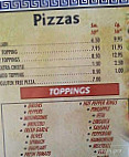 Generations Pizza menu